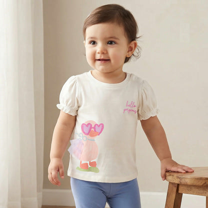 Pack of 2 Juniors Round Neck Short Sleeve T-shirt with Snap Button Closure