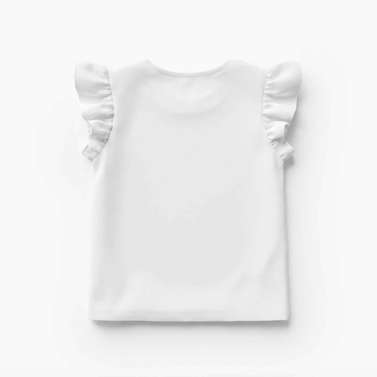 Juniors Round Neck Ruffle Sleeves T-shirt with Unicorn Print
