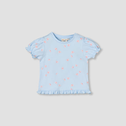 Pack of 2 Juniors Round Neck Short Sleeve T-shirt with Print