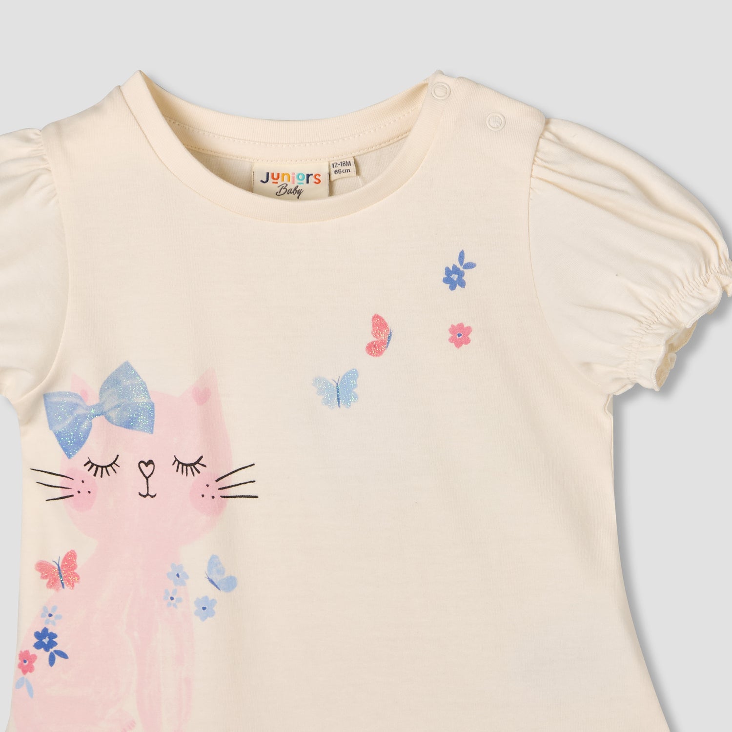 Pack of 2 Juniors Round Neck Short Sleeve T-shirt with Print