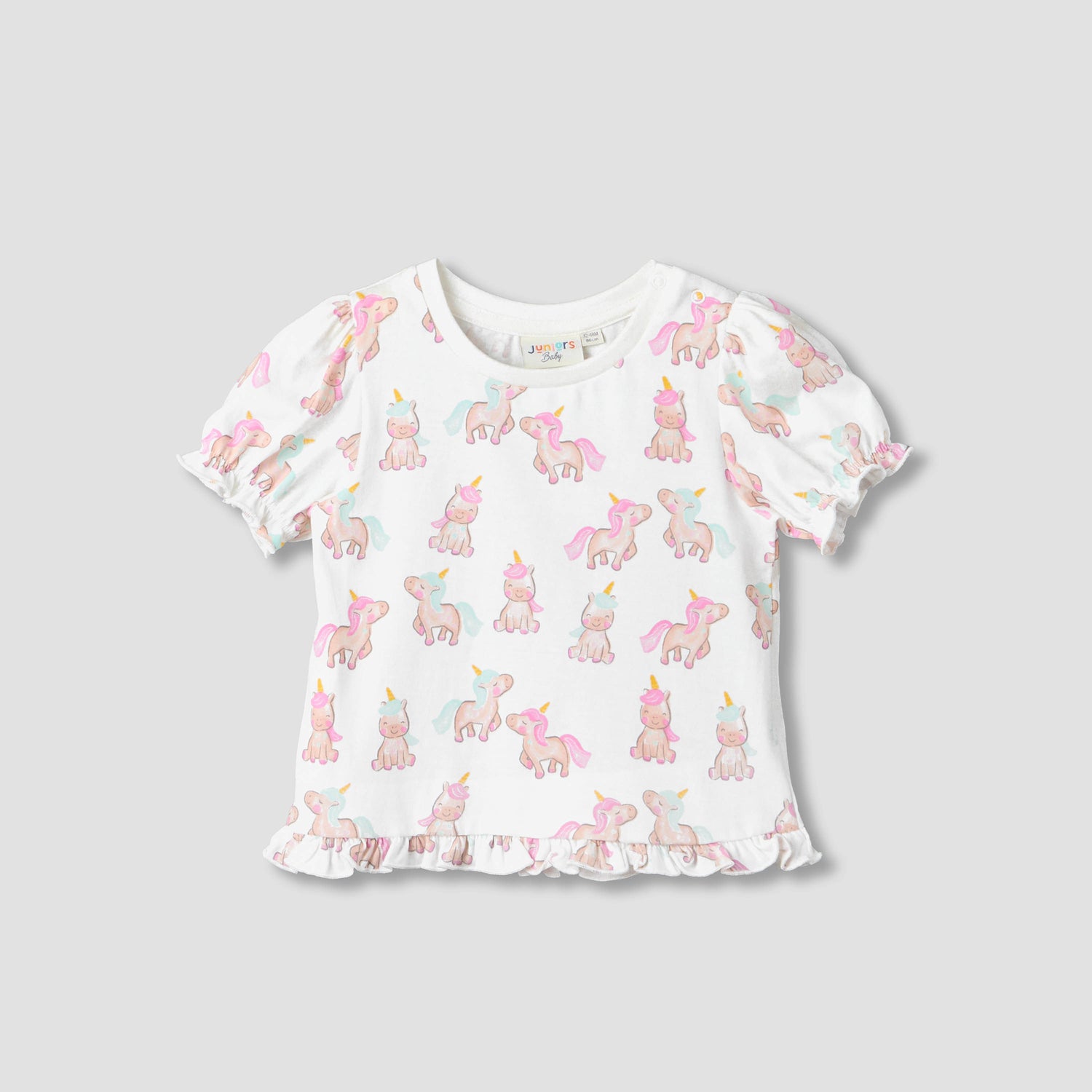 Pack of 2 Juniors Short Sleeves T-shirt with Ruffle Hem