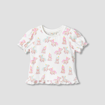 Pack of 2 Juniors Short Sleeves T-shirt with Ruffle Hem