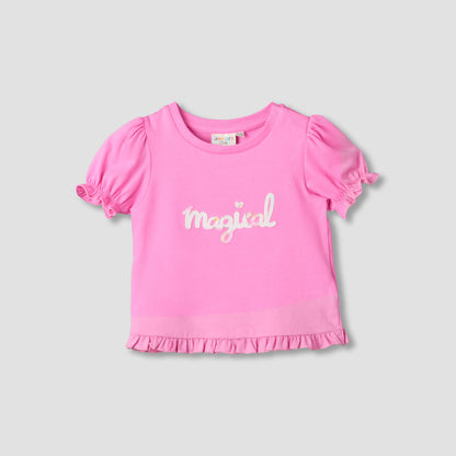 Pack of 2 Juniors Short Sleeves T-shirt with Ruffle Hem
