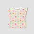 Juniors Crew Neck Short Sleeves T-shirt with Tile Print - White / 12-18 mths