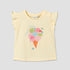 Juniors Round Neck Sleeveless T-shirt with Ice Cream Cone Print - Yellow / 18-24 mths
