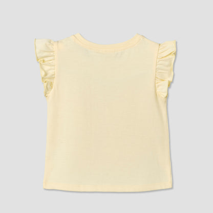 Juniors Round Neck Sleeveless T-shirt with Ice Cream Cone Print