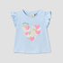Juniors Crew Neck Sleeveless T-shirt with Heart Print - Blue / 12-18 mths