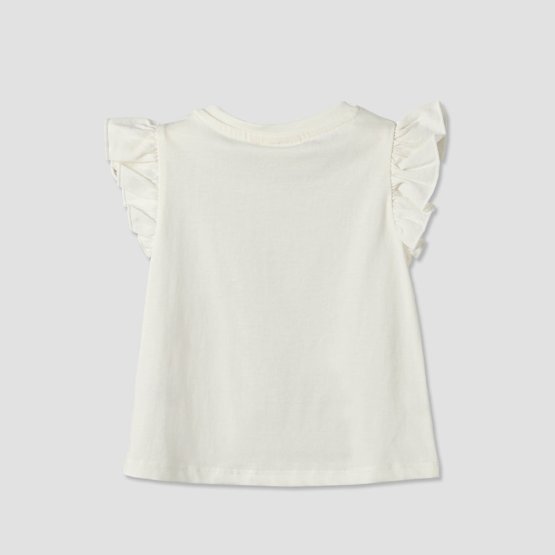 Juniors Round Neck Sleeveless T-shirt with Flower Applique
