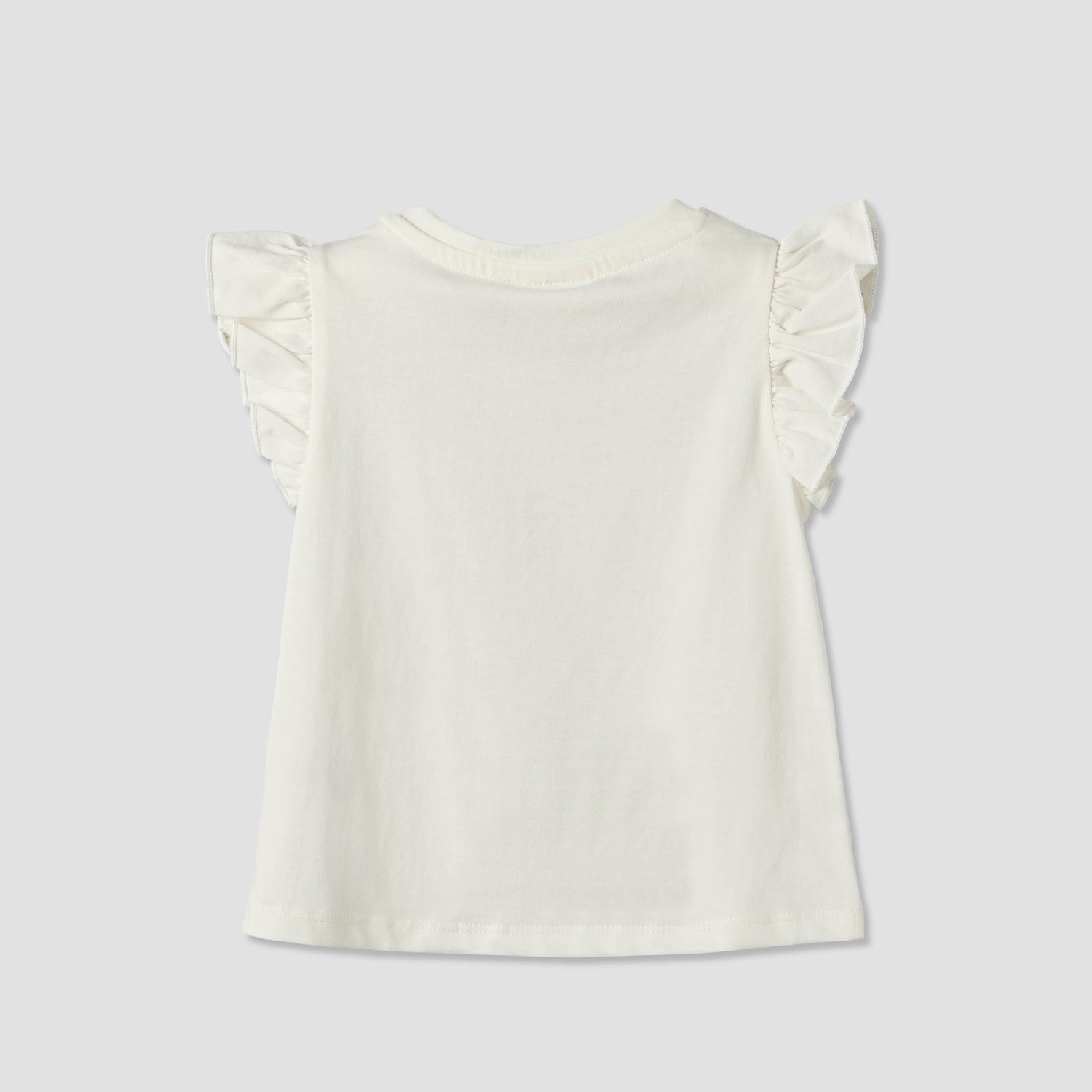 Juniors Round Neck Sleeveless T-shirt with Flower Applique