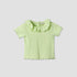 Juniors Round Neck Short Sleeves T-shirt with Ribbed Design - Green / 12-18 mths