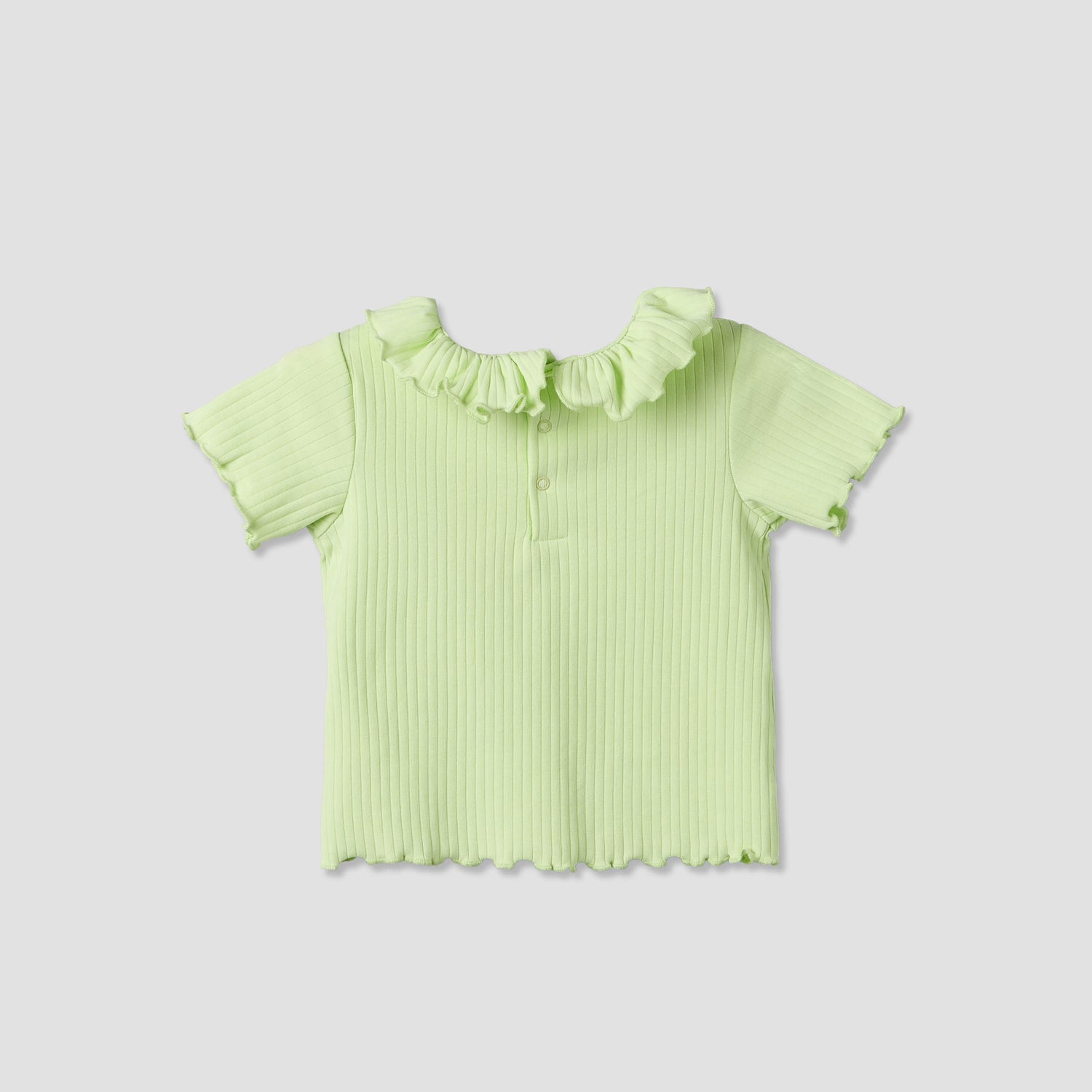 Juniors Round Neck Short Sleeves T-shirt with Ribbed Design
