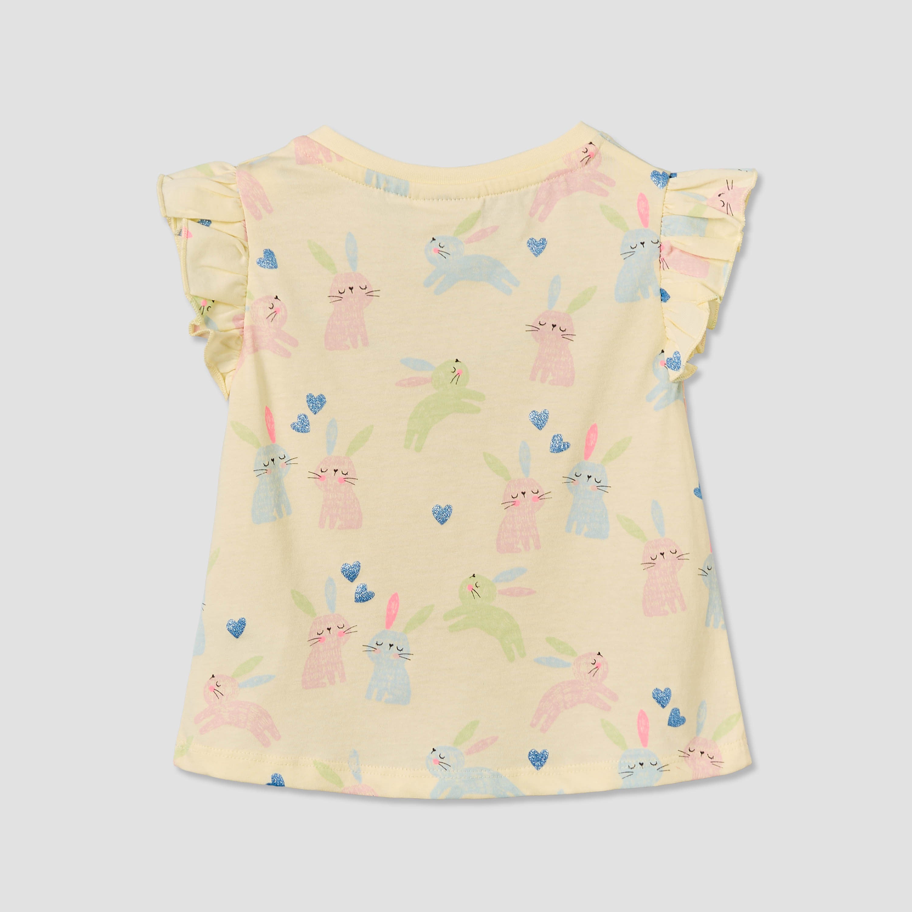 Juniors Crew Neck Sleeveless T-shirt with Bunny Print