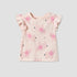Juniors Round Neck Short Sleeves T-shirt with Elephant Print - White / 12-18 mths