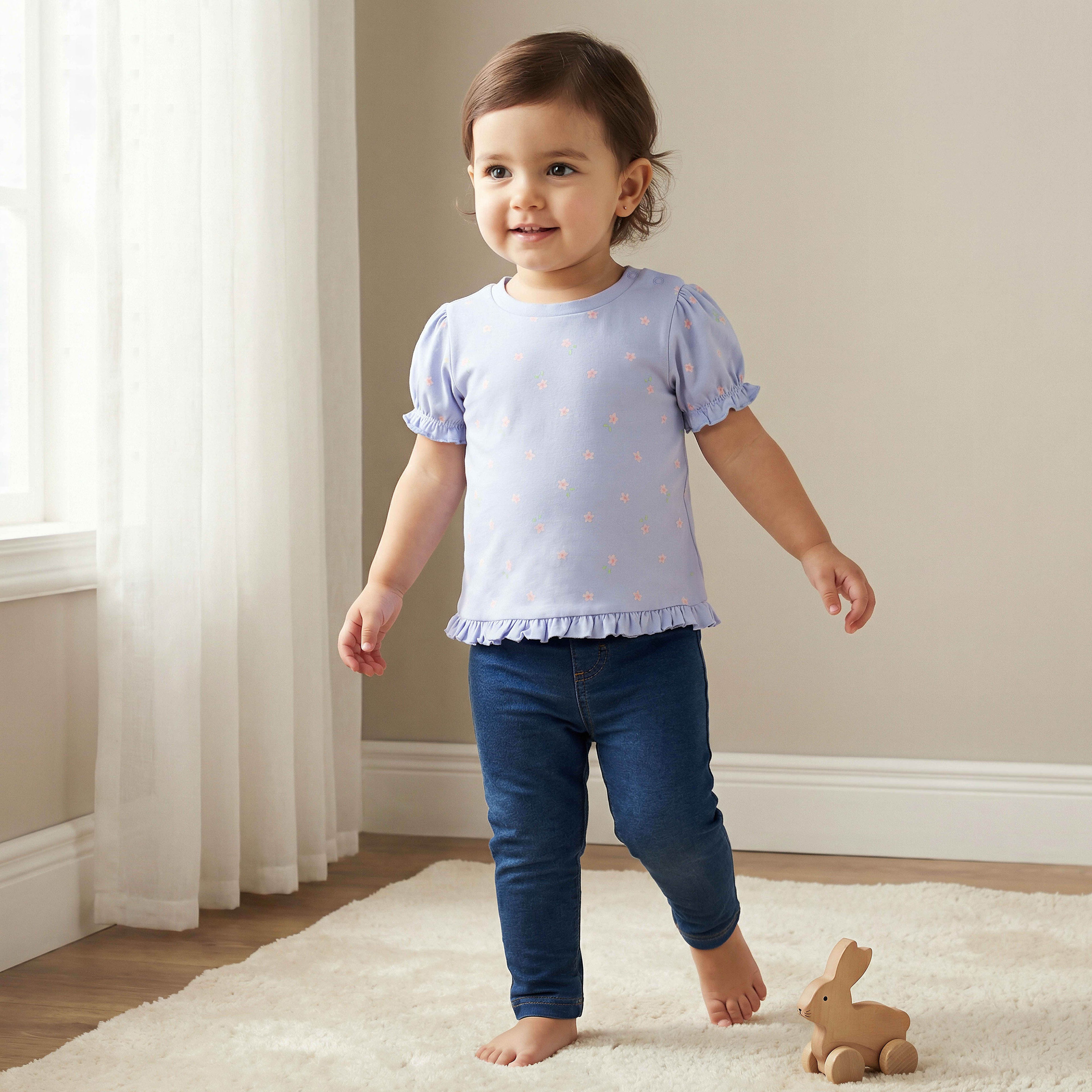 Pack of 2 Juniors Crew Neck Short Sleeves T-shirt with Prints