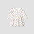 Juniors Scallop Round Neck Long Sleeves Dress with Floral Print - White / 12-18 mths