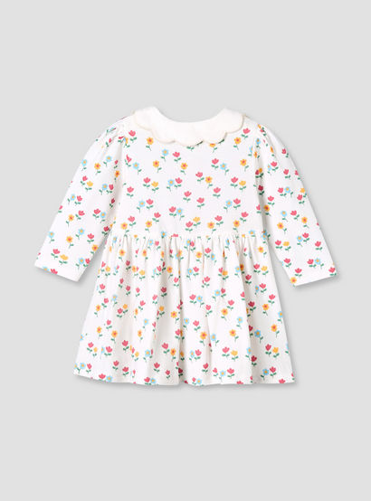 Juniors Scallop Round Neck Long Sleeves Dress with Floral Print-baby-girls-clothing-dressesandjumpsuits-image-3