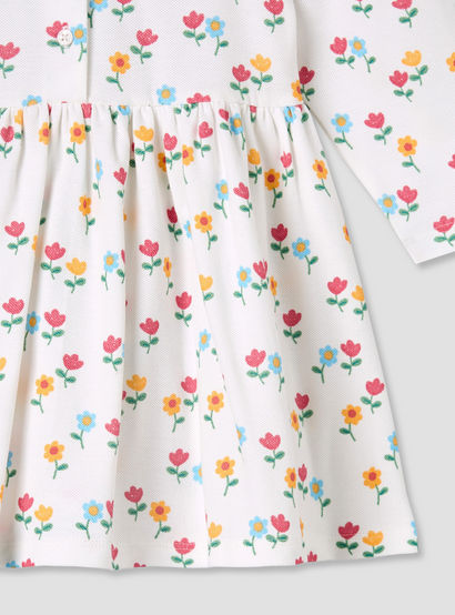 Juniors Scallop Round Neck Long Sleeves Dress with Floral Print-baby-girls-clothing-dressesandjumpsuits-image-5