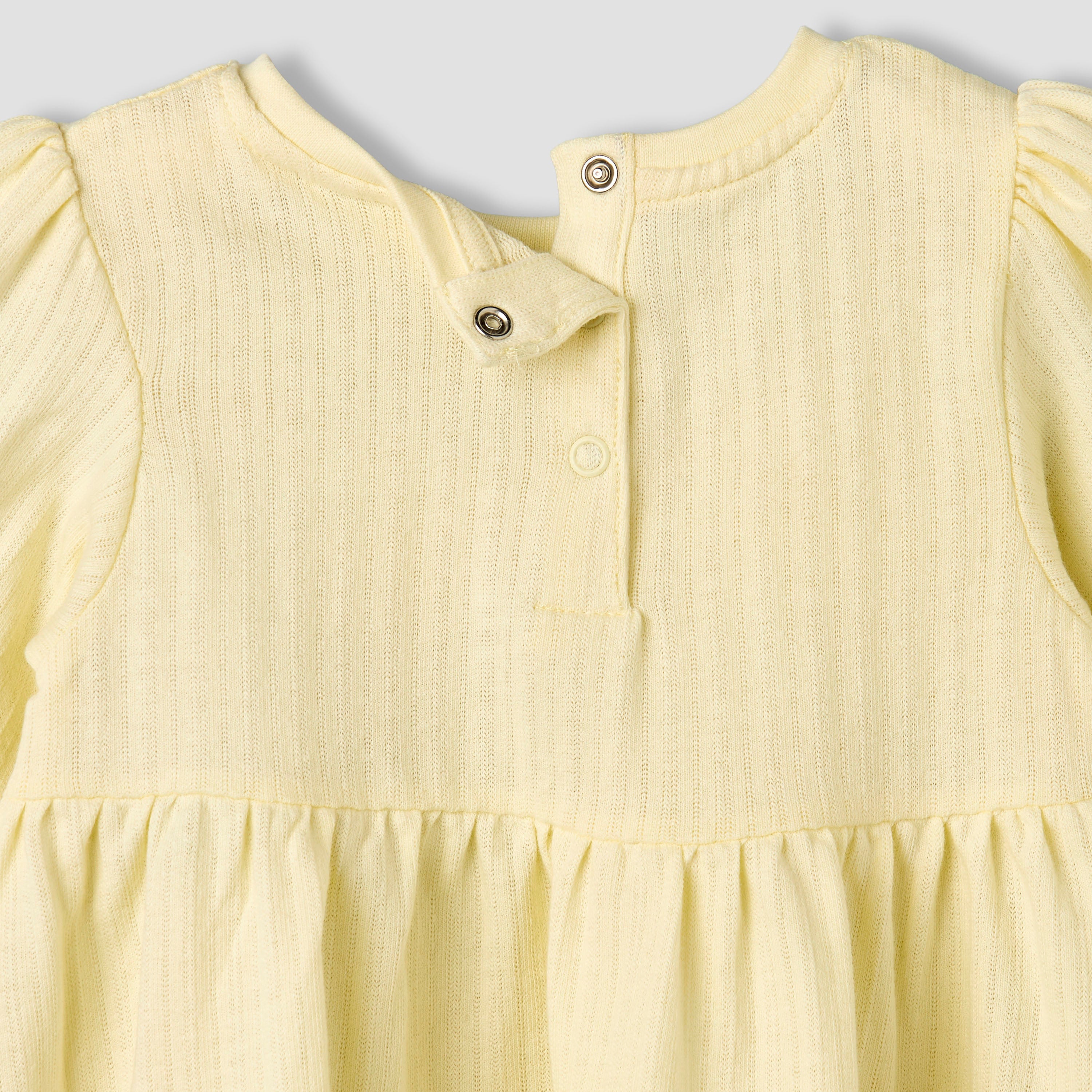 Juniors Round Neck Long Sleeves A-line Dress with Bow Accent