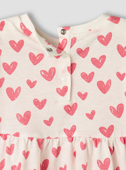 Juniors Round Neck Short Sleeves A-line Dress with Heart Print-baby-girls-clothing-dressesandjumpsuits-image-6