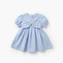 Juniors Round Neck Short Sleeve Dress with Bow Accent - Blue / 12-18 mths