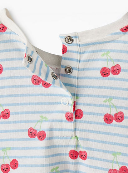 Juniors Round Neck Short Sleeves A-line Dress with Cherry Print-baby-girls-clothing-dressesandjumpsuits-image-5