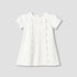 Juniors Round Neck Short Sleeves A-Line Dress with Zip Closure - White / 12-18 mths