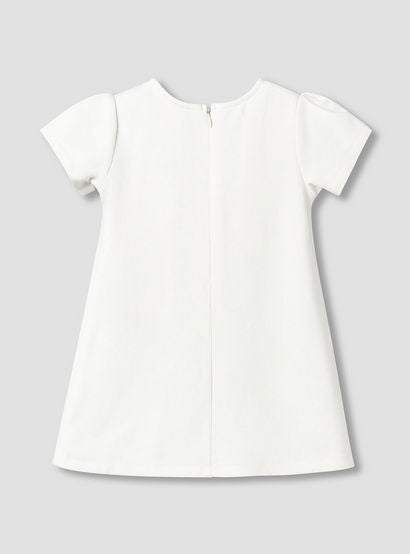 Juniors Round Neck Short Sleeves A-Line Dress with Zip Closure-baby-girls-clothing-dressesandjumpsuits-image-3