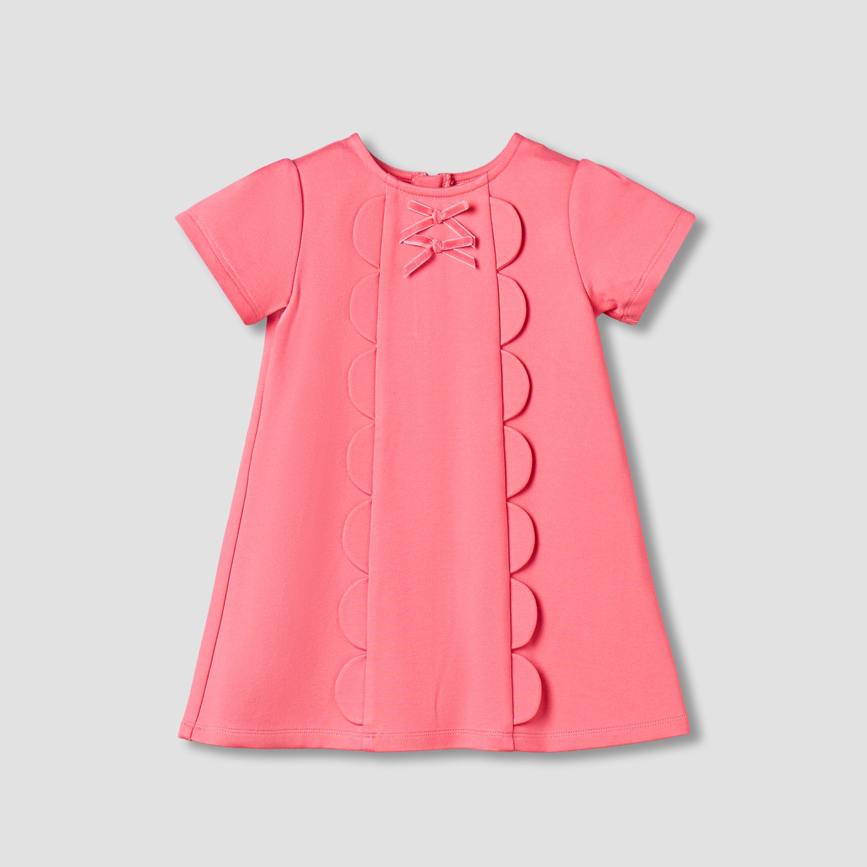 Juniors Round Neck Short Sleeves A-Line Dress with Zip Closure
