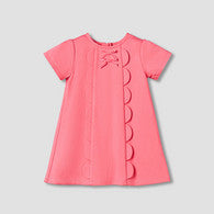 Juniors Round Neck Short Sleeves A-Line Dress with Zip Closure-undefined-image-1