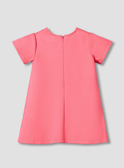 Juniors Round Neck Short Sleeves A-Line Dress with Zip Closure-baby-girls-clothing-dressesandjumpsuits-image-3