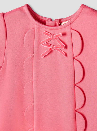Juniors Round Neck Short Sleeves A-Line Dress with Zip Closure-baby-girls-clothing-dressesandjumpsuits-image-4