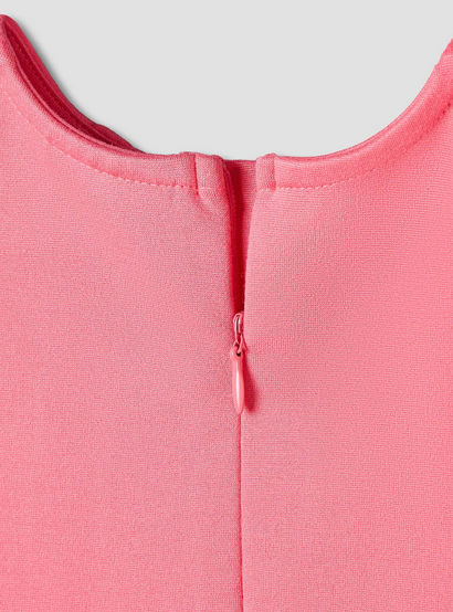 Juniors Round Neck Short Sleeves A-Line Dress with Zip Closure-baby-girls-clothing-dressesandjumpsuits-image-5