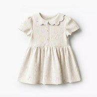 Juniors Collared Short Sleeves Dress with Bunny Print-undefined-image-1
