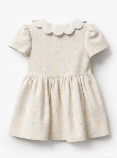 Juniors Collared Short Sleeves Dress with Bunny Print-baby-girls-clothing-dressesandjumpsuits-image-3