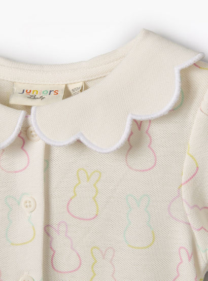 Juniors Collared Short Sleeves Dress with Bunny Print-baby-girls-clothing-dressesandjumpsuits-image-4