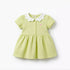 Juniors Scalloped Collar Short Sleeves A-line Dress with Heart Embroidery - Green / 12-18 mths