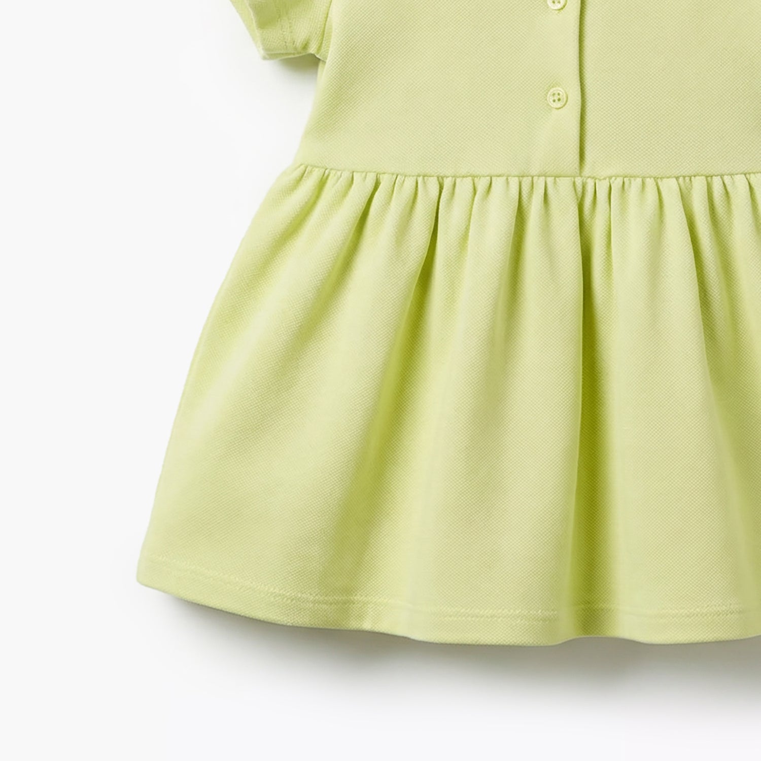 Juniors Scalloped Collar Short Sleeves A-line Dress with Heart Embroidery