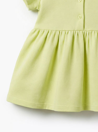 Juniors Scalloped Collar Short Sleeves A-line Dress with Heart Embroidery-baby-girls-clothing-dressesandjumpsuits-image-5