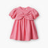 Juniors Round Neck Short Sleeve Dress with Bow Accent - Red / 12-18 mths