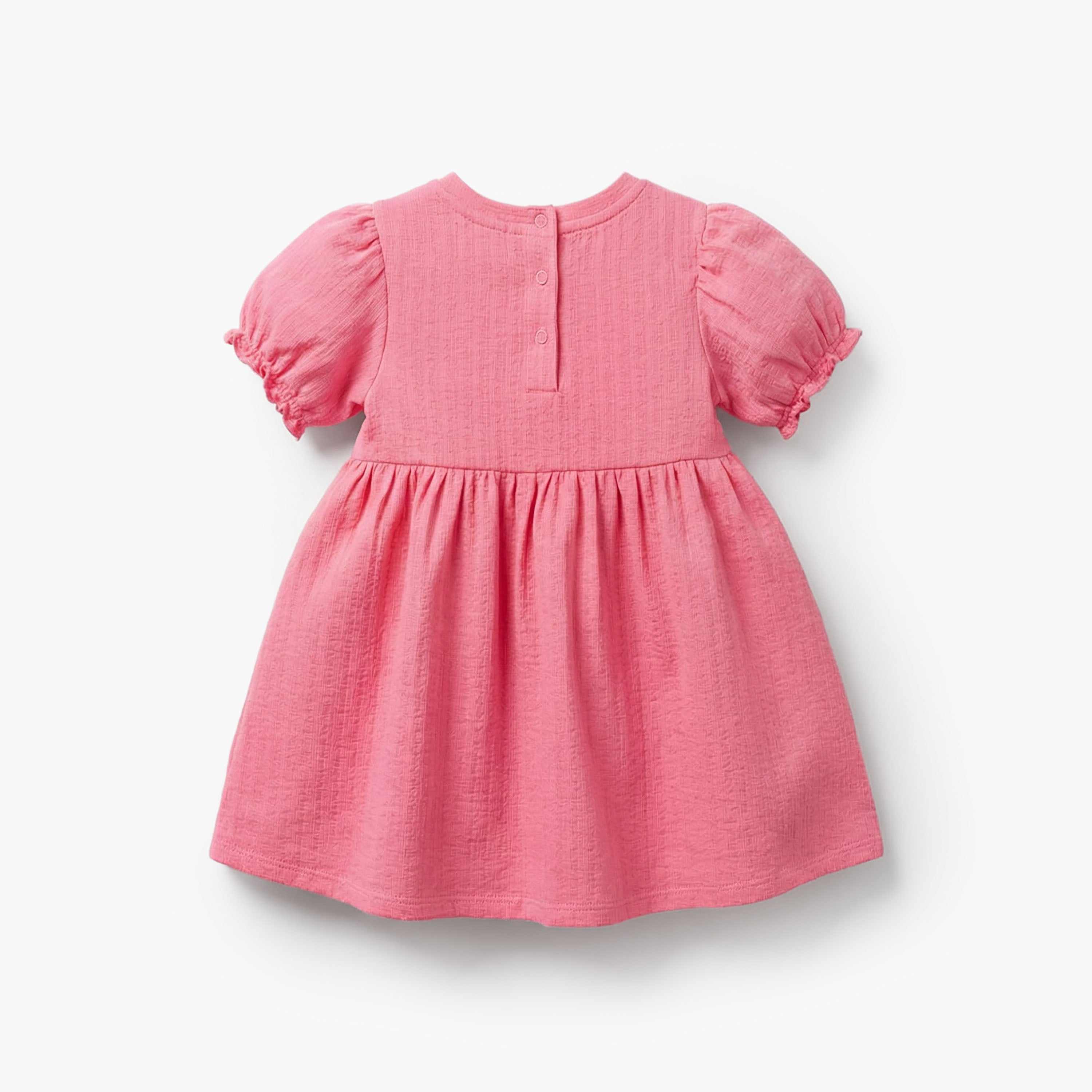 Juniors Round Neck Short Sleeve Dress with Bow Accent