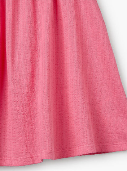 Juniors Round Neck Short Sleeve Dress with Bow Accent-baby-girls-clothing-dressesandjumpsuits-image-5