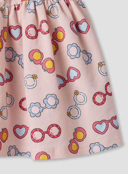 Juniors Peter Pan Collar Short Sleeves A-line Dress with Heart Print-baby-girls-clothing-dressesandjumpsuits-image-6