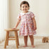 Juniors Peter Pan Collar Short Sleeves A-line Dress with Heart Print - Multicolour / 24-36 mths