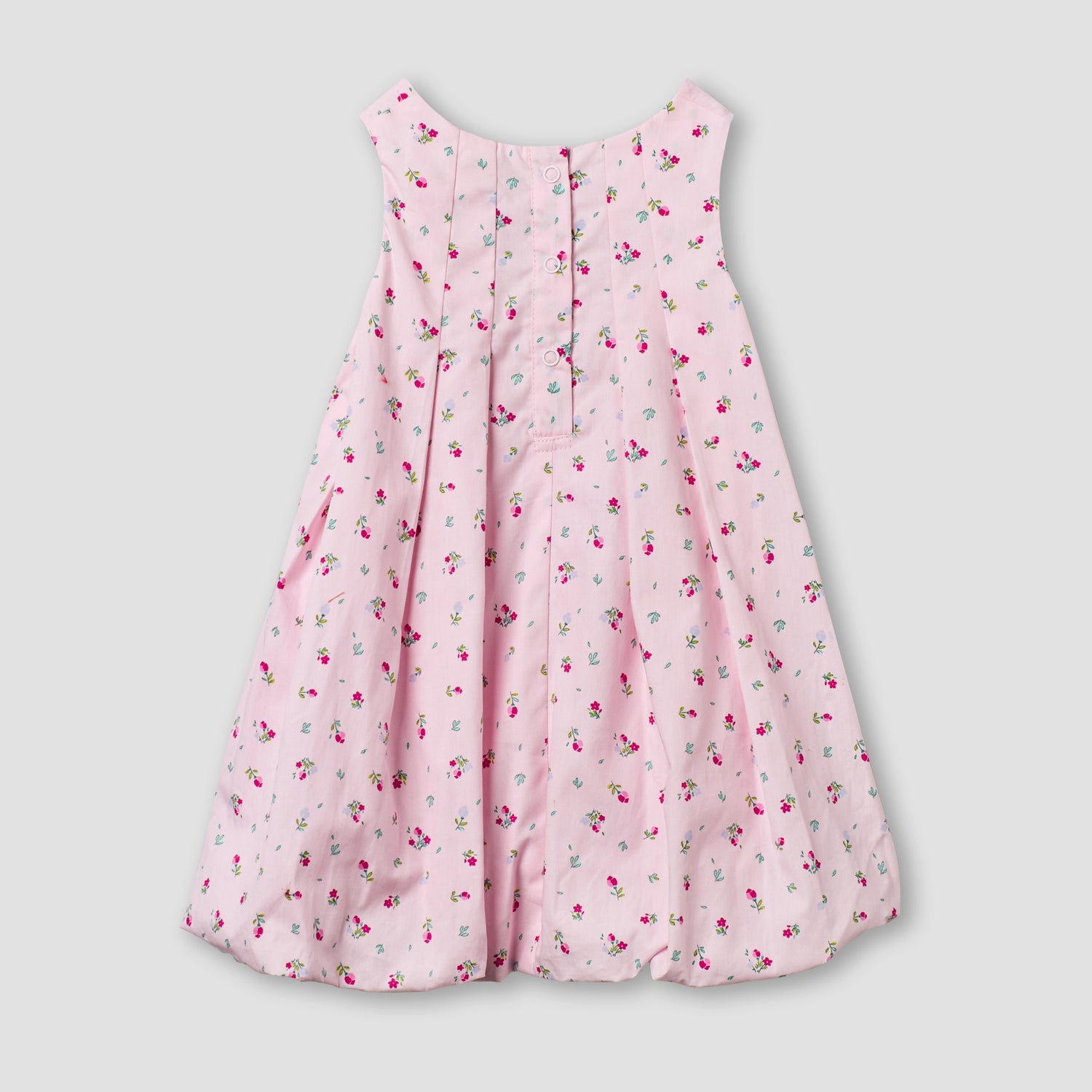 Juniors Round Neck Sleeveless A-line Dress with Floral Print