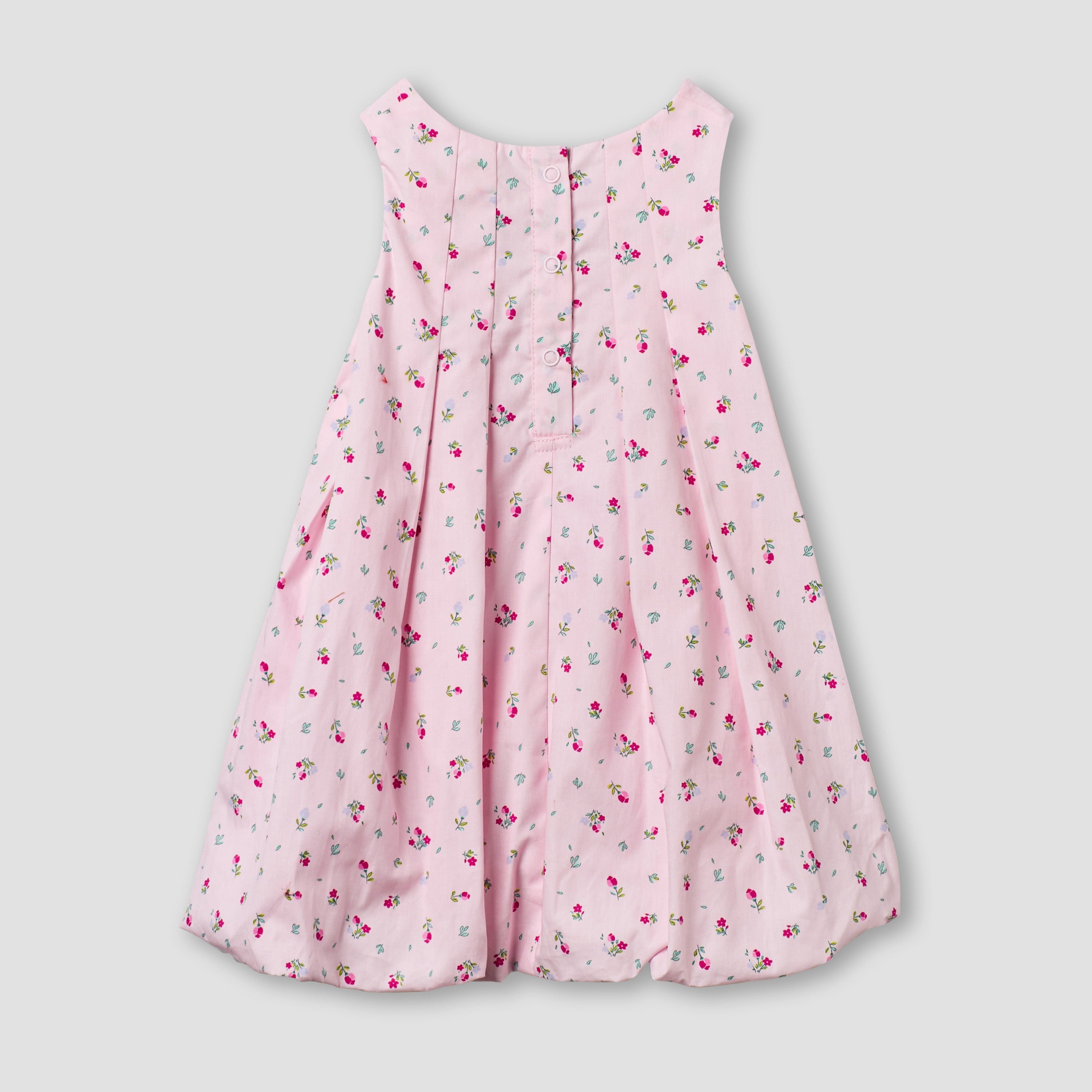 Juniors Round Neck Sleeveless A-line Dress with Floral Print