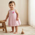 Juniors Round Neck Sleeveless A-line Dress with Floral Print - Pink / 24-36 mths