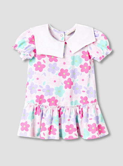 Pack of 2 Juniors Short Sleeves Drop Waist Dress with Floral Print-baby-girls-clothing-dressesandjumpsuits-image-4