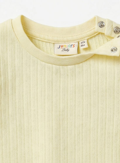 Juniors Round Neck Short Sleeves A-line Dress with Ruffle Detail-baby-girls-clothing-dressesandjumpsuits-image-5