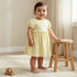 Juniors Round Neck Short Sleeves A-line Dress with Ruffle Detail - Yellow / 12-18 mths