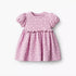 Juniors Round Neck Short Sleeves A-line Dress with Polka Dot Print - Purple / 12-18 mths